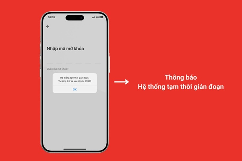 Hệ thống rút tiền bị gián đoạn